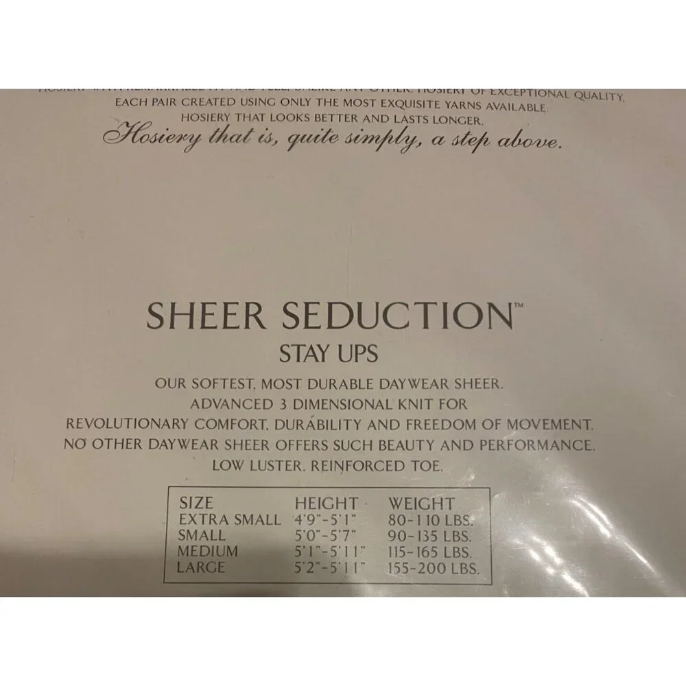 Victoria's Secret Sheer Seduction Stay Ups Cream Small Signature Gold Collection